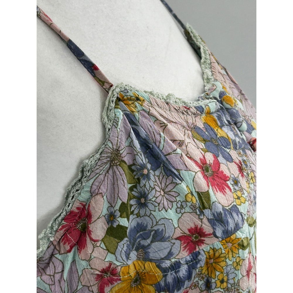 Angie Floral Boho Midi Dress Cottagecore Fairycore Sundress Medium Romantic - Picture 6 of 14